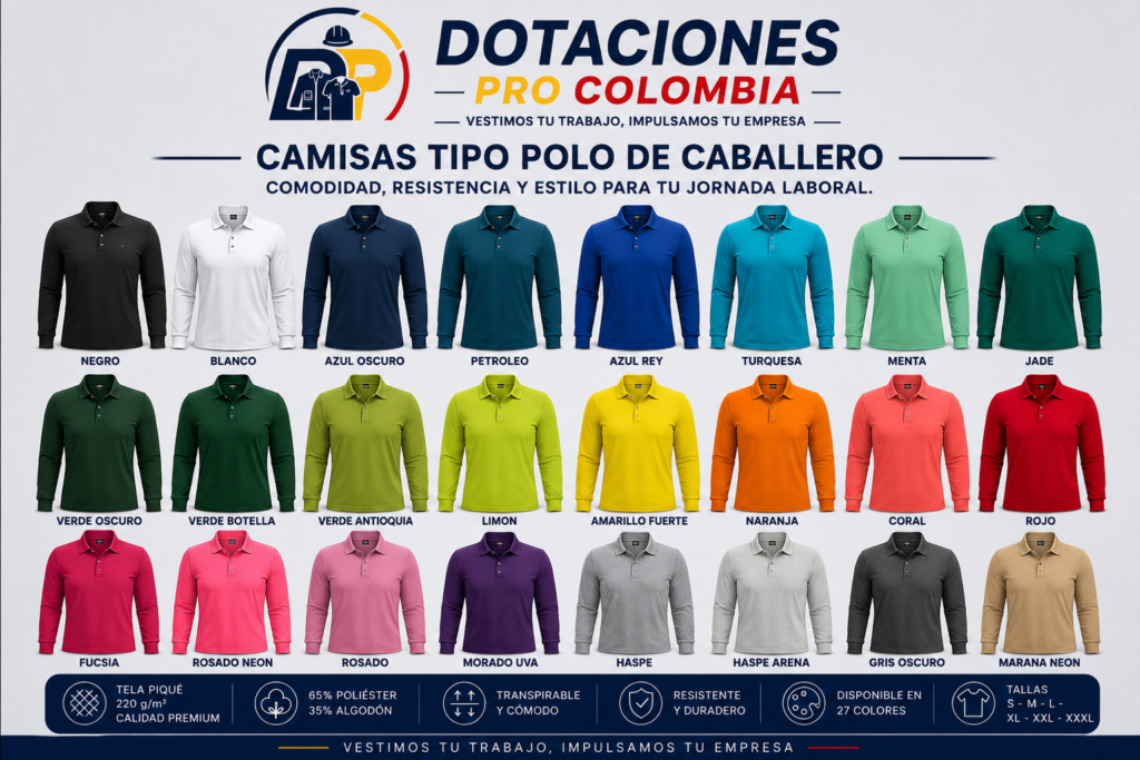 camibuso tipo polo colores hombre