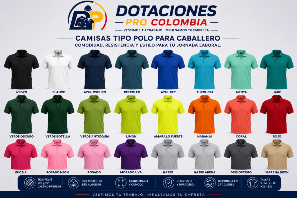 camisa tipo polo colores