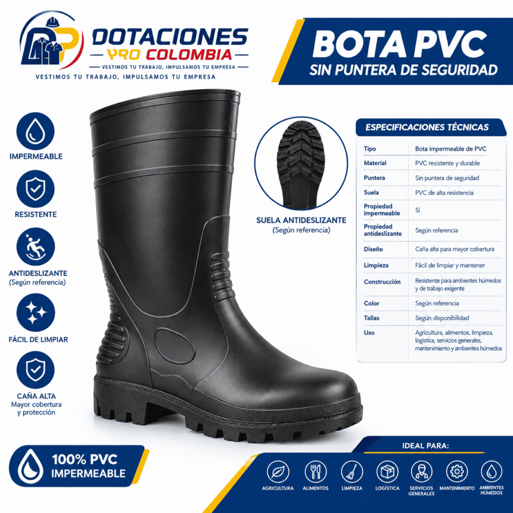 bota pvc sin puntera de seguridad
